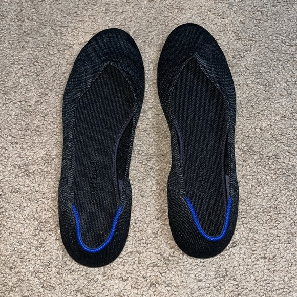 Rothy's Melange Knit Ballet Round Toe Flat Heathered Black 9.5 - Picture 3 of 9